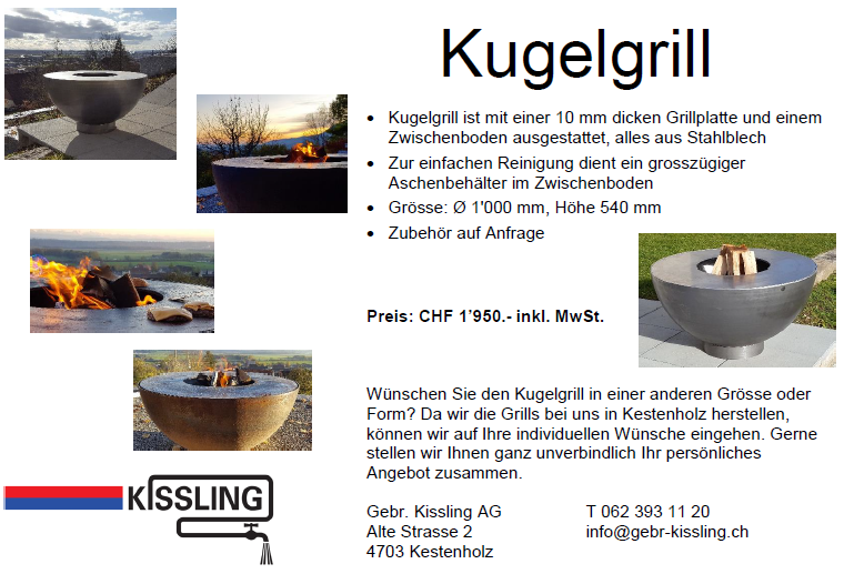 Flyer Kugelgrill Gebr. Kissling AG